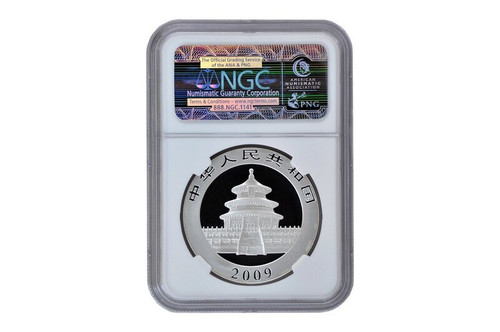 China 2009 Panda 1 oz Silver Coin - NGC MS-69 Panda Label