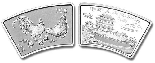 2005年 1オンス 鶏年 銀メダル 2005 Australia 1 oz Silver Lunar Rooster (Gilded) | Golden