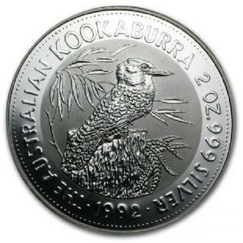 Australia 1992 Kookaburra 2 oz Silver BU