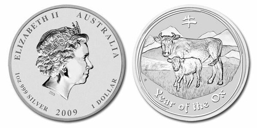 Australia 2009 Year of the Ox 1 oz Silver BU Coin - Series II