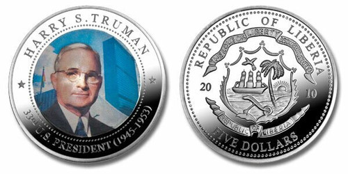Liberia 2010 Presidential Series Silver Plated Coin - 033rd