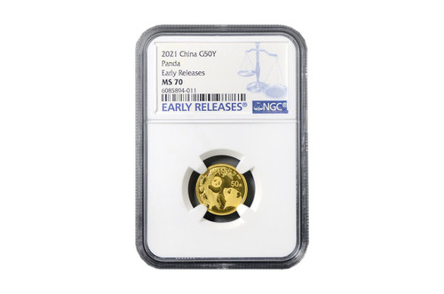 China 21 Panda 3 Grams Gold Bu Coin Ngc Ms 70 Early Release