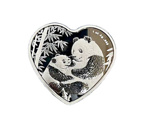 China 2023 Singapore Panda 1 oz Silver Proof - Heart Shaped