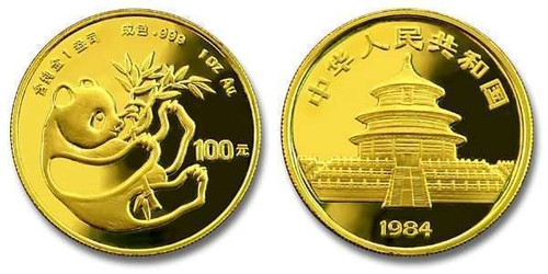 China 1984 Panda 1 Oz Gold Bu Coin