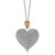 Designer Sterling Silver and 14K Yellow Gold Heart Shape Pave Diamond Pendant