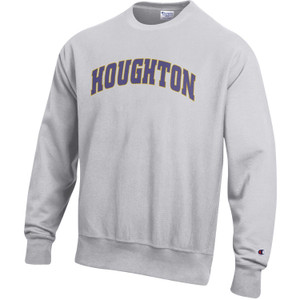 Gray Champion crew with a purple and gold Houghton imprint on the front. Gray Champion crew with a purple and gold Houghton imprint on the front.