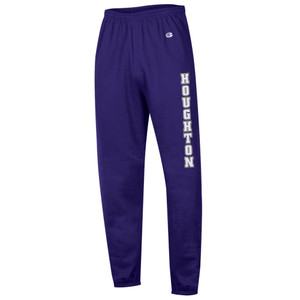 purple sweatpants with white Houghton and gold outline purple sweatpants with white Houghton and gold outline