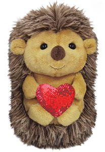 hedgehog with red sparkly heart