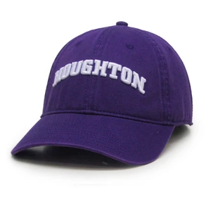 purple hat with Houghton embroidered in white across the front