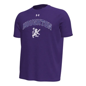 purple Under Armour tee with white and purple Houghton arched over white rampant lion