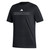 Black t-shirt with white outlined block font of Houghton on the front with the Adidas logo above it
