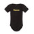 black onesie with Future Highlander and Houghton University on front in gold and white