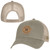 Under Armour gray hat with light khaki mesh back and a leather-like patch with 'Houghton University" encircling the Houghton 'H' on the front