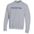 gray crew sweatshirt with purple embroidered Houghton University