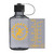 gray narrow mouth nalgene with gold Houghton University encircling rampant lion and ounce markings on the other side