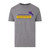 gray tee with  purple and gold Houghton University Equestrian with a horse jumping over the right side of the words
