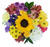 16 stem flower bouquet with sunflower and other yellow, pink, purple, and white flowers