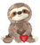 sloth stuffed animal holding heart that says love you slow much