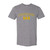 gray tee with gold open block Houghton and filled in gold Dad