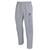 gray Champion sweatpants with the Rampant Lion above open letters reading "Highlanders" and "Houghton University" on the left leg.
