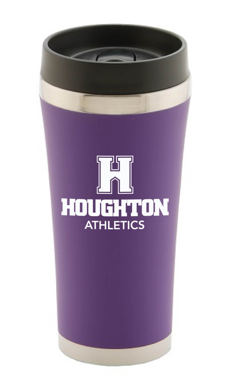 purple tumbler with white H Houghton Athletics