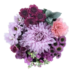 purples and pink 8 stem flower bouquet