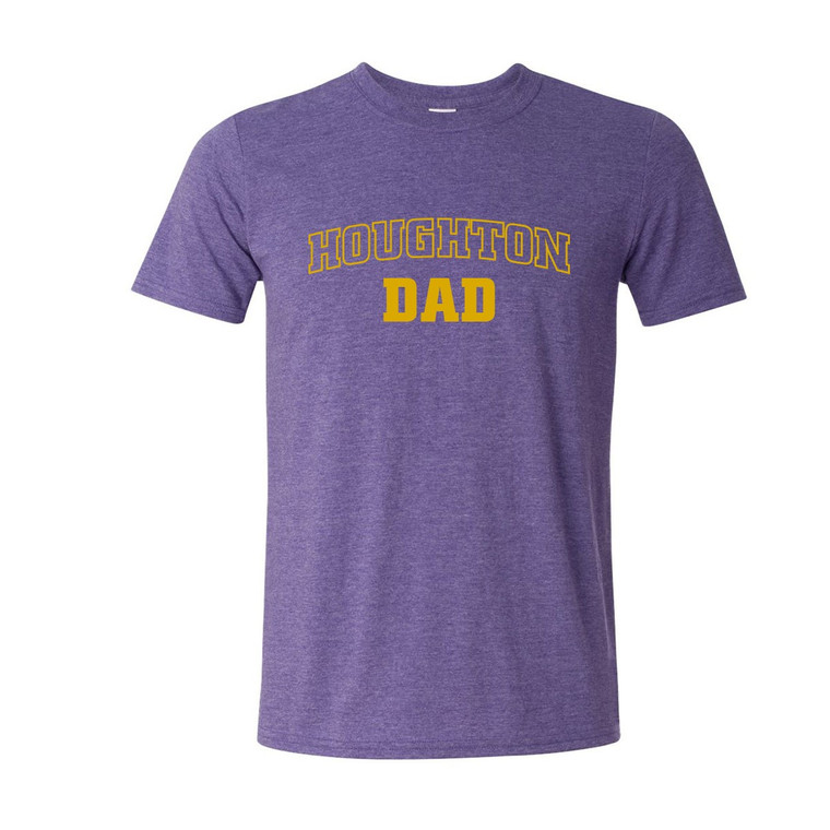 Purple tee with gold "Houghton Dad"