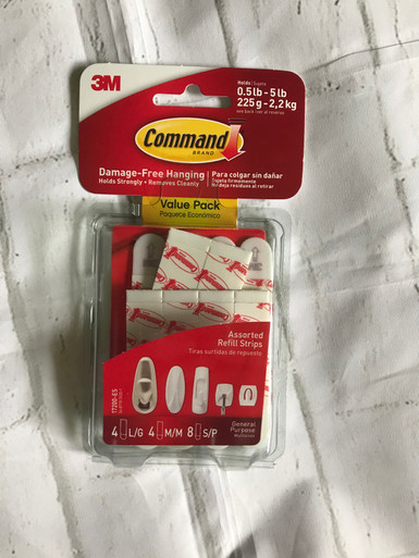 Command 3 lb. & 5 lb. Assorted White Bath Refill Strips (2 Medium