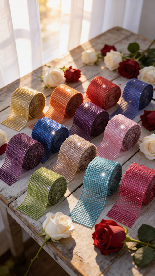 Rhinestone Mesh Roll