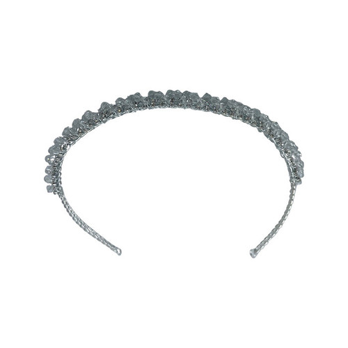 Hairband- Clear round beads with rhinestones in middle