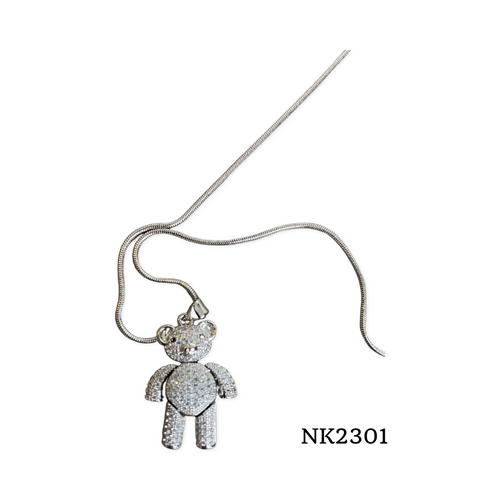Necklace-Teddy 3D body move around 20" chain