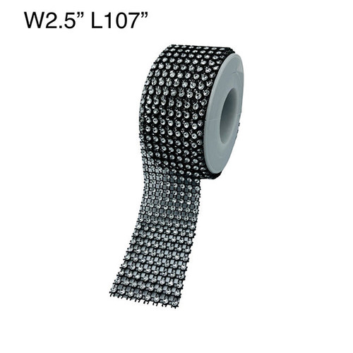 Diamond Rhinestone Ribbon Wrap Roll - 10 pcs for $10.00 , Width 2.5" / L 107"