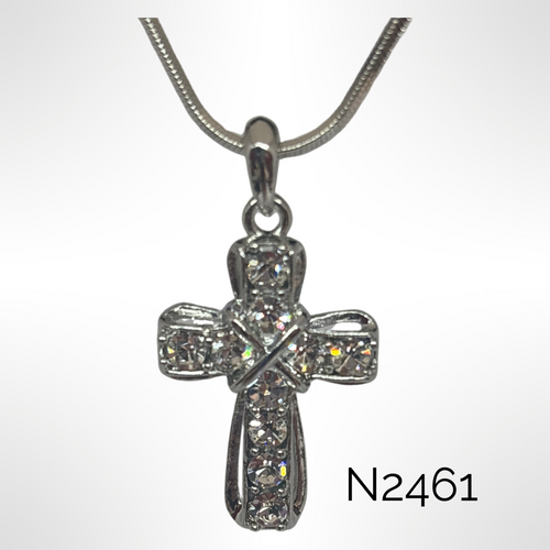 Necklace Cross, Ribbon Look w/ "X" Design in Center