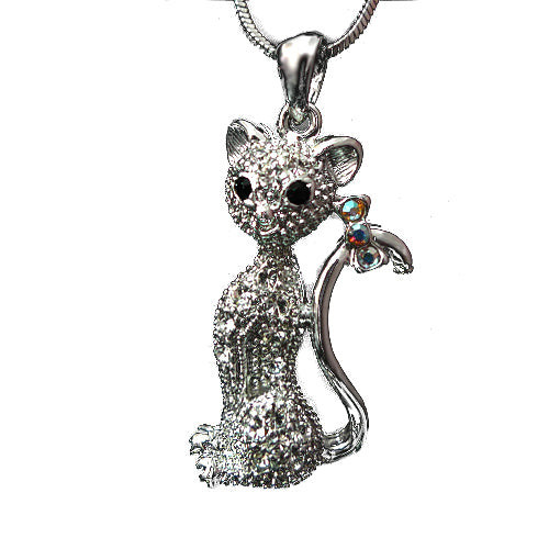 Necklace Cat, Sitting, Bow on Tail