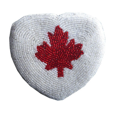 Maple Leaf, Red on White (Heart Shape)