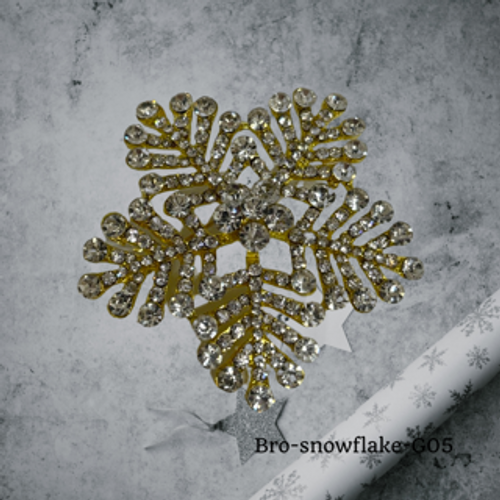 Brooch-Snowflake gold 6 cm