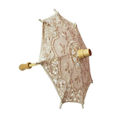 Small lace umbrella for decoration-Beige