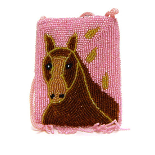 Horse on Pink Background w/Strap & Fringes