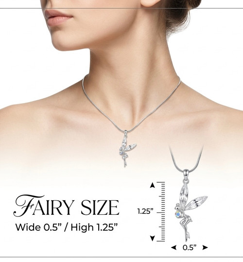 Necklace  Fairy, Flying w/ Crystal Ball