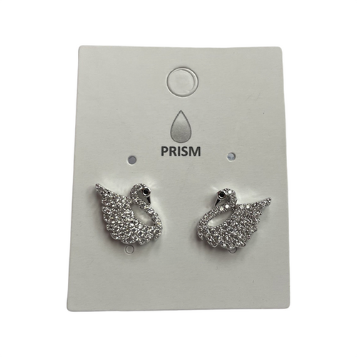 Earring- Swan studs , sterling silver posts