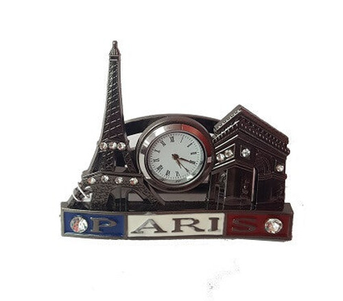 Paris card holder with clock