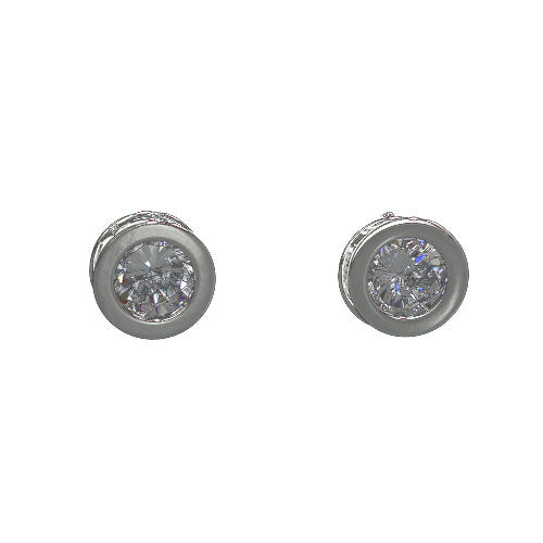 Earring - Round Diamond in Frame