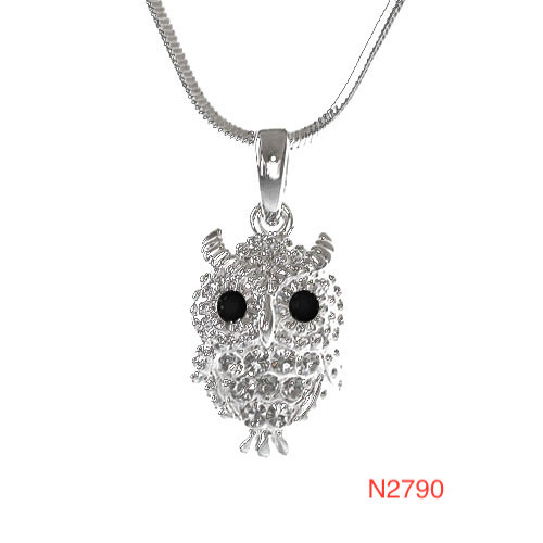 Necklace Owl small with black eyes