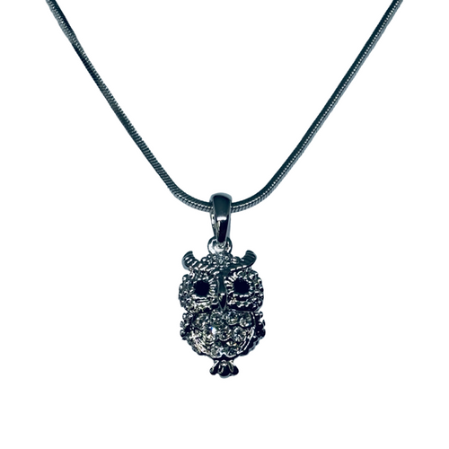 Necklace Owl small with black eyes