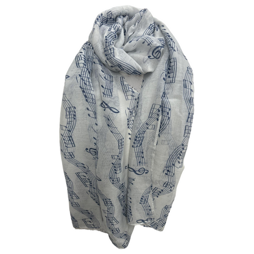 Music notes on staff print Scarf