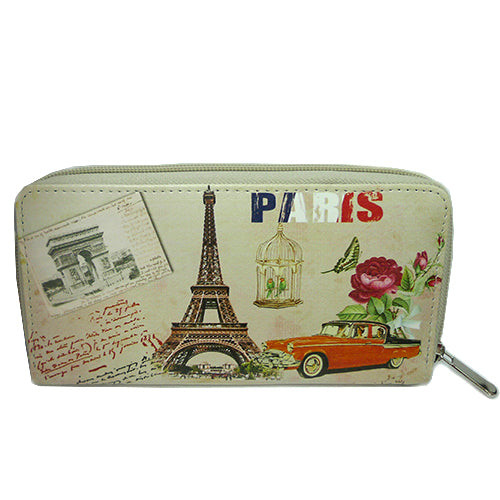 Wallet - Eiffel Tower, Paris, Bird Cage, Red Car