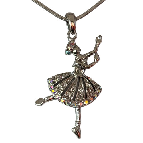 Ballerina Necklace-Crystal Pleated Skirt