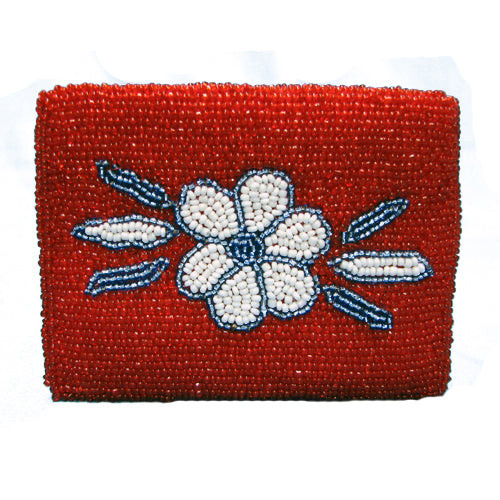Native Flower on Red Rectangle