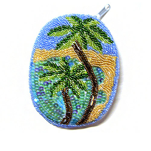 Palm Trees (Sequence & Beading) (Oval)