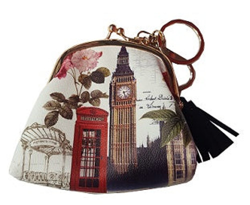 Coin Purse- Big Ben, phone booth and flowers